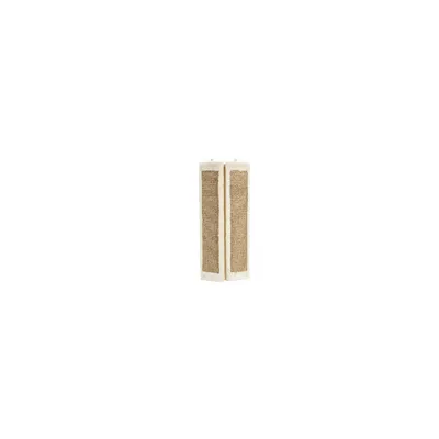 Griffoir d'angle beige 24 x 56 cm, pour chat