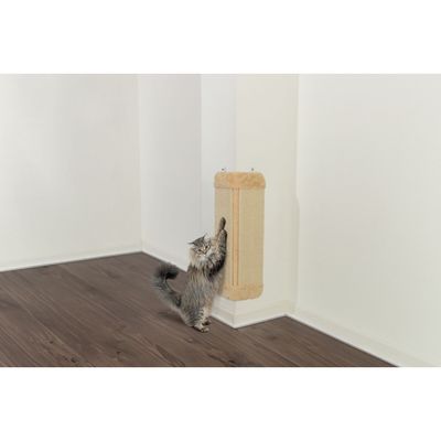 Griffoir d'angle brun 32 x 60 cm, pour chat.