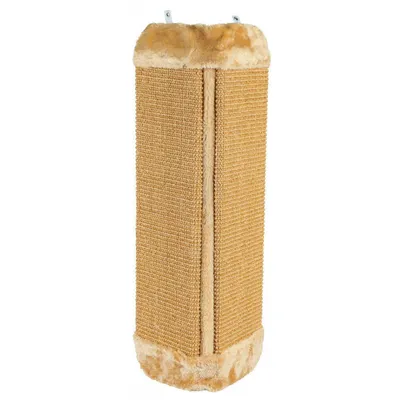 Griffoir d'angle brun 32 x 60 cm, pour chat.