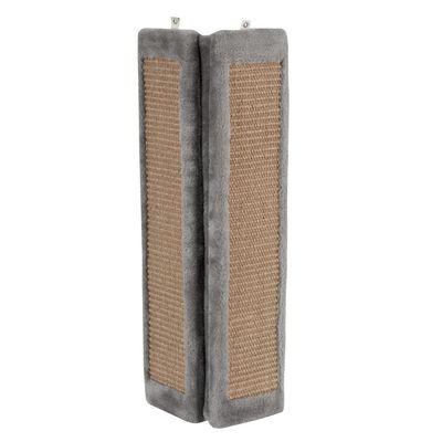 Griffoir d'angle gris 24 x 56 cm, pour chat
