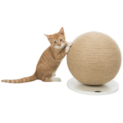 animallparadise - Griffoir boule ø 29 cm, forme rond  pour chat monté sur p
