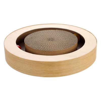 Griffoir jouet avec 2 balles, ø 35 x 5.5 cm, pour chat