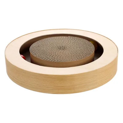 animallparadise - Griffoir jouet avec 2 balles, ø 35 x 5.5 cm, pour chat