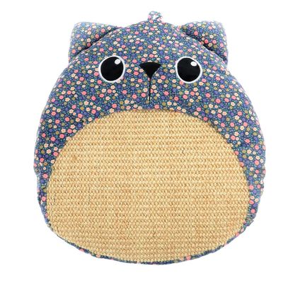 Griffoir en sisal naturel tissu fleur 36 x 34 x 7 cm, pour chat