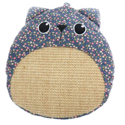 Griffoir en sisal naturel tissu fleur 36 x 34 x 7 cm, pour chat