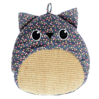 Griffoir en sisal naturel tissu fleur 36 x 34 x 7 cm, pour chat