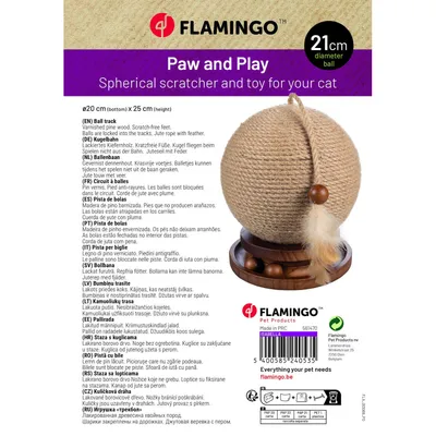 Flamingo - Griffoir Boule ø 21 cm avec support jeux pour chat