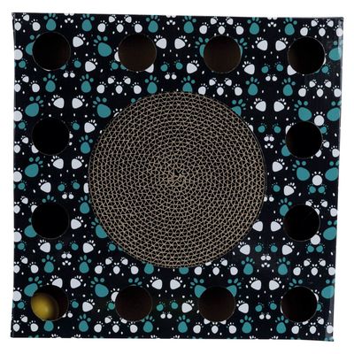 Plaque griffoir avec balle 33 x 33 cm. pour chat.