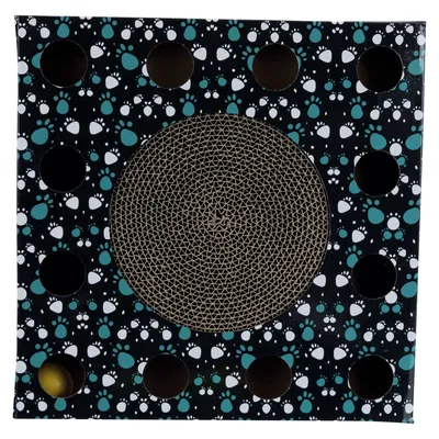 Plaque griffoir avec balle 33 x 33 cm. pour chat.