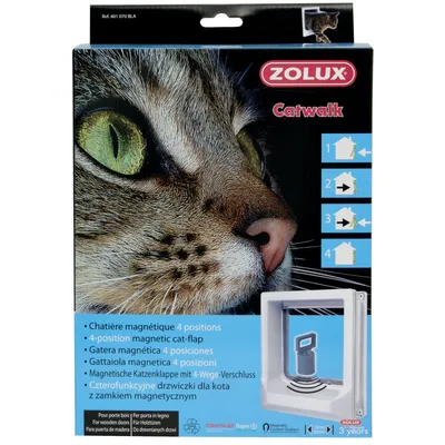 Chatière magnétique 19 x 24.5 cm extérieure. 4 positions blanche pour chat