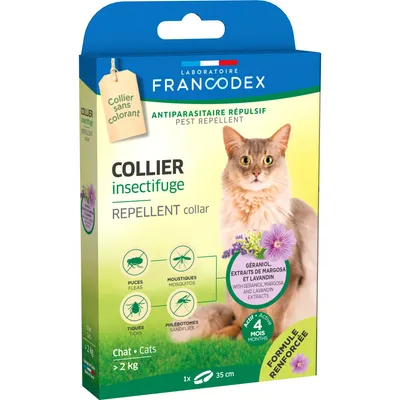 Collier Insectifuge  Pour Chats de plus de 2 kg longueur 35 cm formule renf