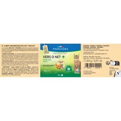 Vers o net + 30 comprimés pour chat