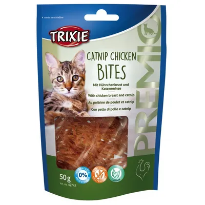 Trixie - Bouchées de poulet à l'herbe à chat 50 gr pour chat