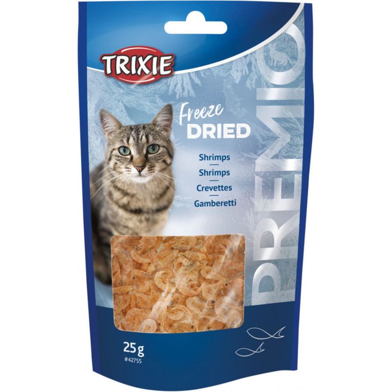 Trixie - Friandise 100 % crevettes lyophilisées 25 g , pour chats.