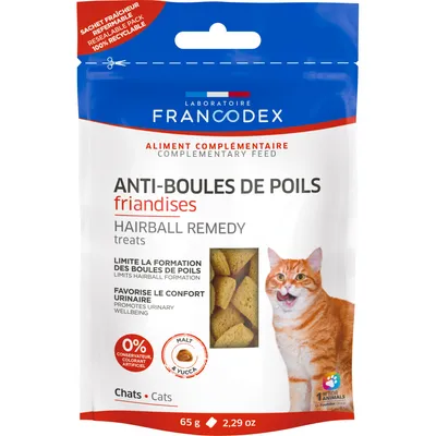 Friandises Anti boules de poils Pour Chatons et Chats d'intérieur 65g