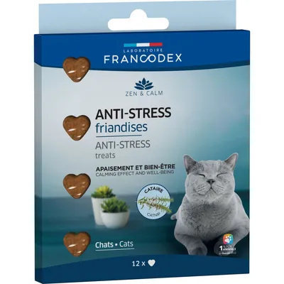 Francodex - Friandises anti-stress en forme de coeur x12, pour chats Francodex - Friandises anti-stress en forme de coeur x12, pour chats
