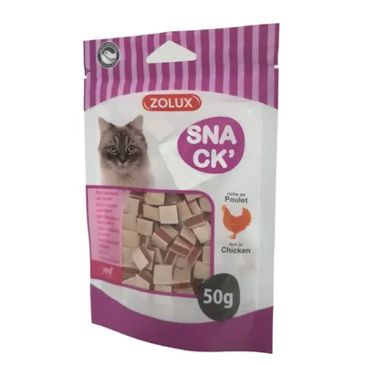 zolux - Friandise mini sandwich au poulet 50 g pour chat