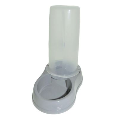 Distributeur mixte 650 ml, eau ou croquettes, gris en plastique, pour chien