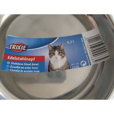 écuelle 0.2 L ø 13 cm en acier inox  pour chat