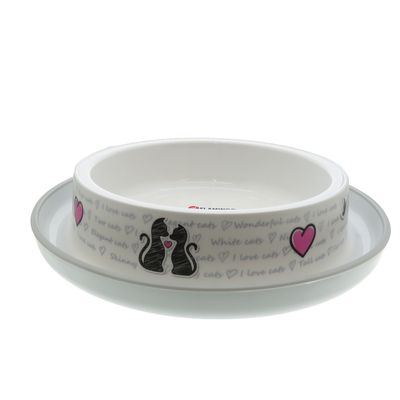 Ecuelle blanche cats in love 210 ml pour chat