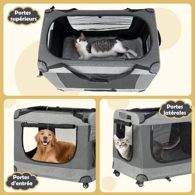 GIANTEX Sac Transport Chat Chien, Caisse de Transport Pliable Respirant