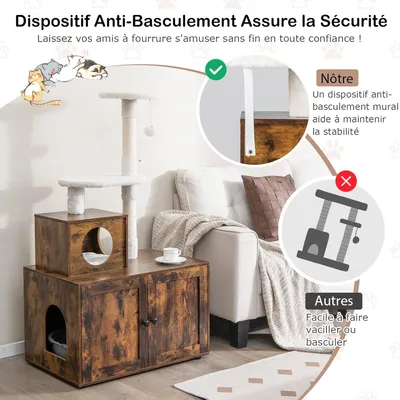 GIANTEX Arbre à Chat avec Coussin, Balle Suspendue, Niche