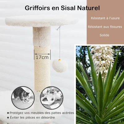 GIANTEX Arbre à Chat avec Coussin, Balle Suspendue, Niche