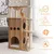 GIANTEX Arbre à Chat 133cm avec 2 Condos en Bois, Griffoirs en Sisal