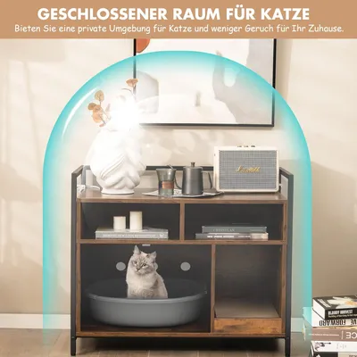 GIANTEX Katzenschrank Mit Türen, Metallrahmen & Kratzbrett Für Innen GIANTEX Katzenschrank Mit Türen, Metallrahmen & Kratzbrett Für Innen