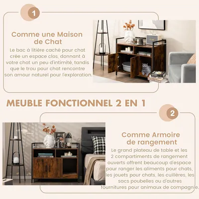 GIANTEX Maison de Toilette pour Chat Armoire en Acier