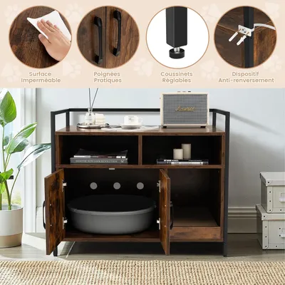 GIANTEX Maison de Toilette pour Chat Armoire en Acier