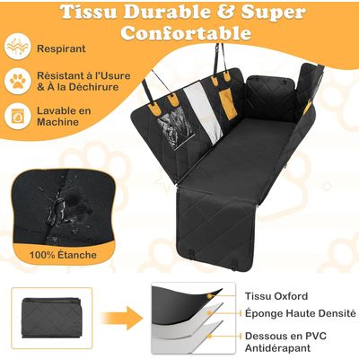 GIANTEX Housse de Siège Voiture pour Chiens avec Fenêtre en Maille