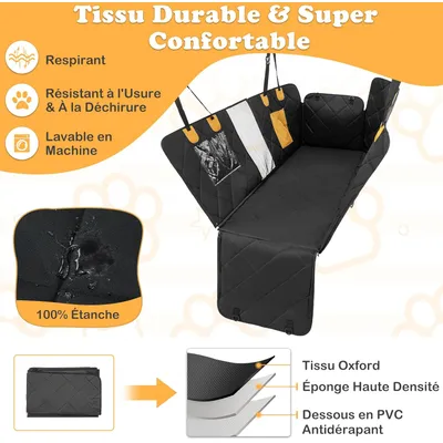 GIANTEX Housse de Siège Voiture pour Chiens avec Fenêtre en Maille