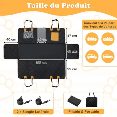 GIANTEX Housse de Siège Voiture pour Chiens avec Fenêtre en Maille