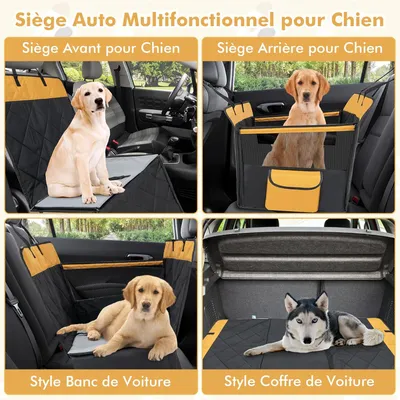 GIANTEX Siège Auto pour Chien 2 en 1 Lit de Chien avec Fenêtre en Maille