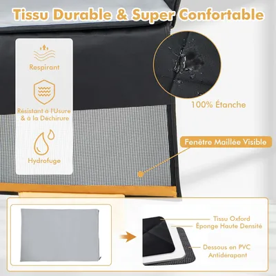 GIANTEX Siège Auto pour Chien 2 en 1 Lit de Chien avec Fenêtre en Maille