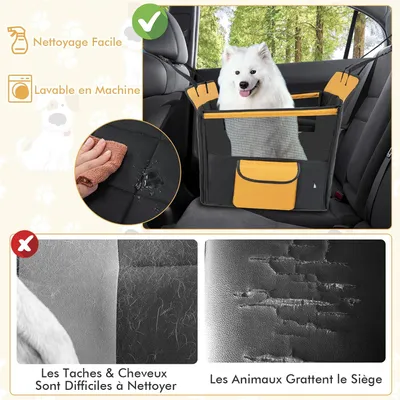 GIANTEX Siège Auto pour Chien 2 en 1 Lit de Chien avec Fenêtre en Maille