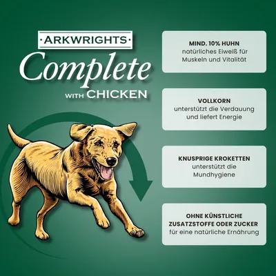 Arkwrights Hundefutter mit Huhn für ausgewachsene Hunde Arkwrights Hundefutter mit Huhn für ausgewachsene Hunde
