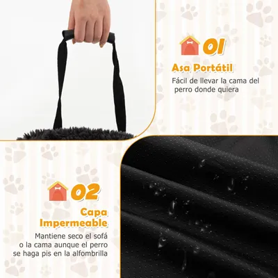 GIANTEX Calmante alfombra en peluche para perros con carcasa extraíble