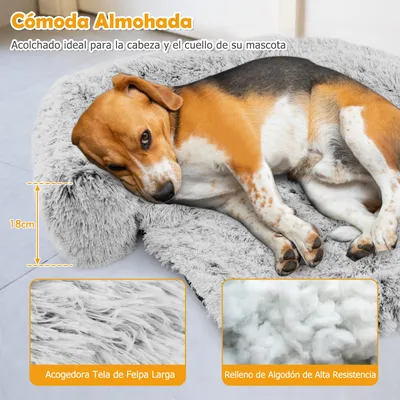 GIANTEX Calmante alfombra en peluche para perros con carcasa extraíble