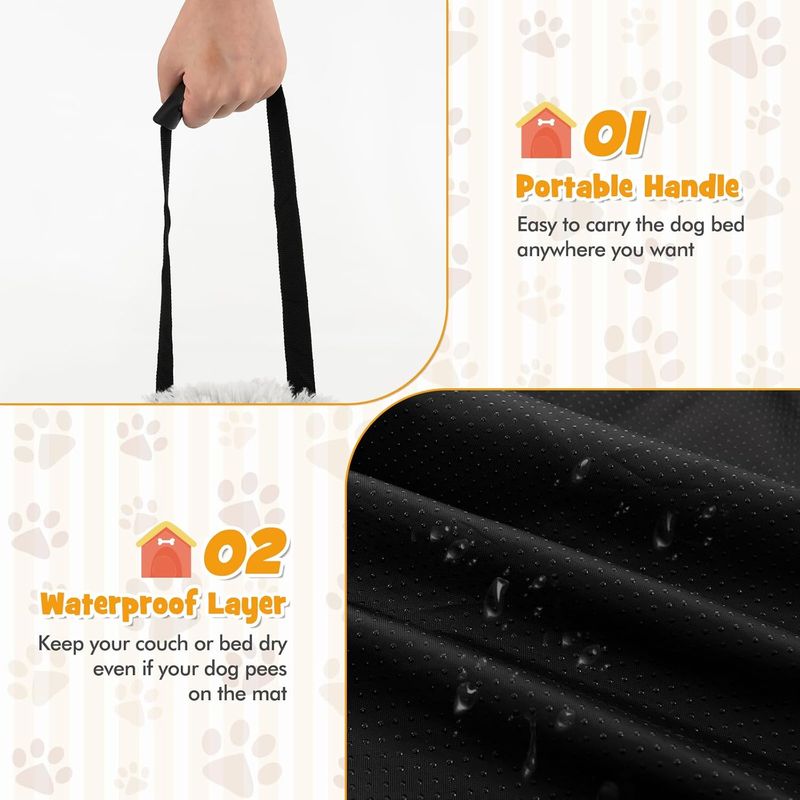 GIANTEX Tapis apaisant en Peluche pour Chien avec Housse Amovible