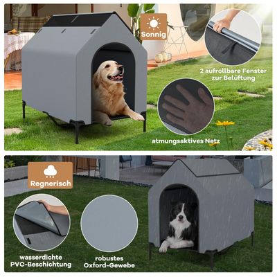 GIANTEX 2-in-1-Hochbett Für Hunde, Hundezelt