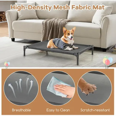 GIANTEX 2 en 1 Niche Surélevée pour Chien, Tente pour Chien