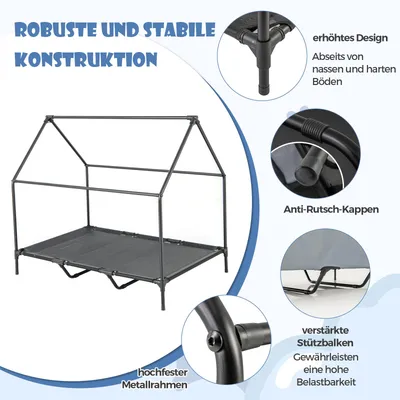 GIANTEX 2-in-1-Hochbett Für Hunde, Hundezelt GIANTEX 2-in-1-Hochbett Für Hunde, Hundezelt