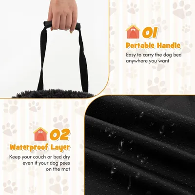 GIANTEX Tapis apaisant en Peluche pour Chien avec Housse Amovible