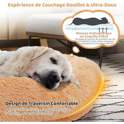 GIANTEX Lit Géant pour Chien Humain en Fausse Fourrure Moelleuse