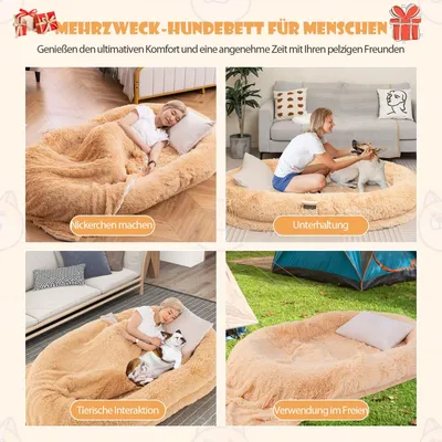 GIANTEX Riesiges Hundebett Aus Weichem Kunstfell GIANTEX Riesiges Hundebett Aus Weichem Kunstfell