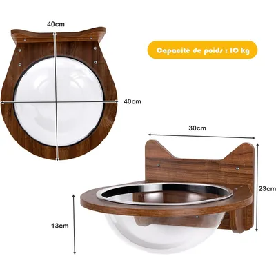 GIANTEX Capsule Murale pour Chat, Arbre à Chat Murale en Bois Solide