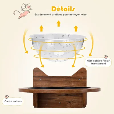 GIANTEX Capsule Murale pour Chat, Arbre à Chat Murale en Bois Solide