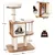 GIANTEX Arbre à Chat 117 CM en Bois 3 Niveaux avec Plateformes et Niche